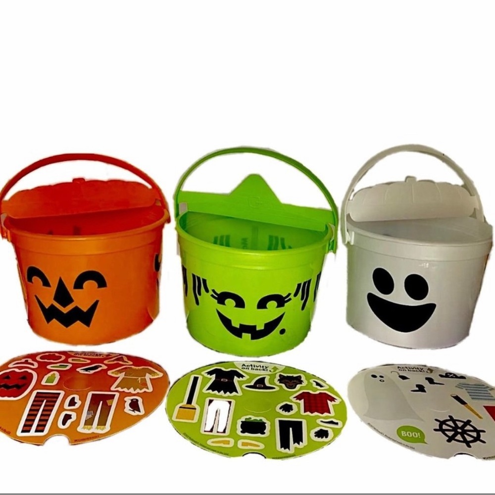 McDonalds Happy Meal Halloween set - ALL 3 Bucket McBoo McGoblin McPumpkin